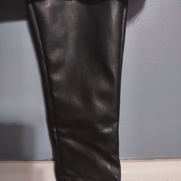 Wonder Nation Holiday 4t Red Plaid Flannel Top Black Faux Leather Pants NWT - Picture 5 of 11